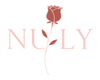 Logo with a rose and 'NULY' text on a white background